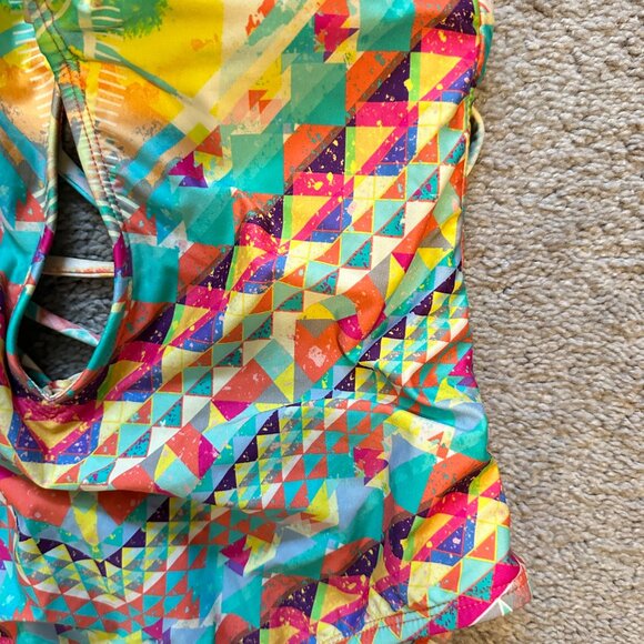 BAR III | Women’s One Piece Bathing Suit criss cross back | Multi Color |Size: S - Picture 11 of 13